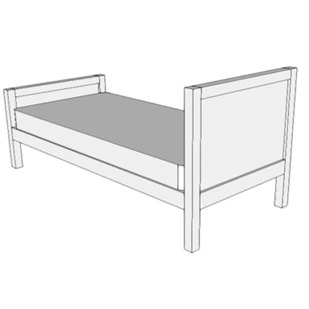 Cama de solteiro Branca