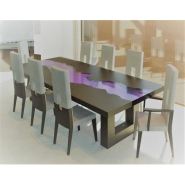 Mesa de Jantar com veio central em Resina