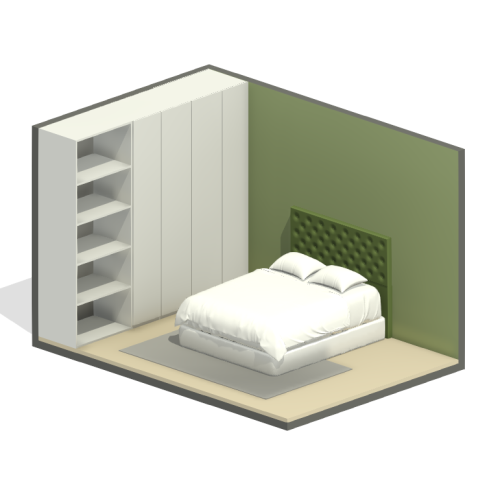 Projeto Quarto com Cama Box Baú e Cabeceira Capinotê