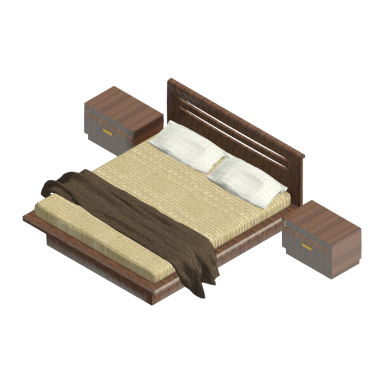 Cama com mesa de cabeceira