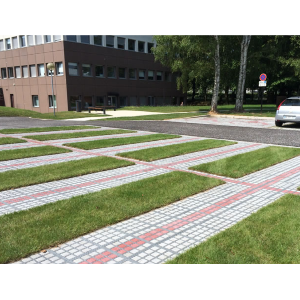 Gramado com caminhos pavimentados