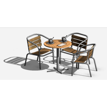 Conjunto externo de mesa e cadeiras