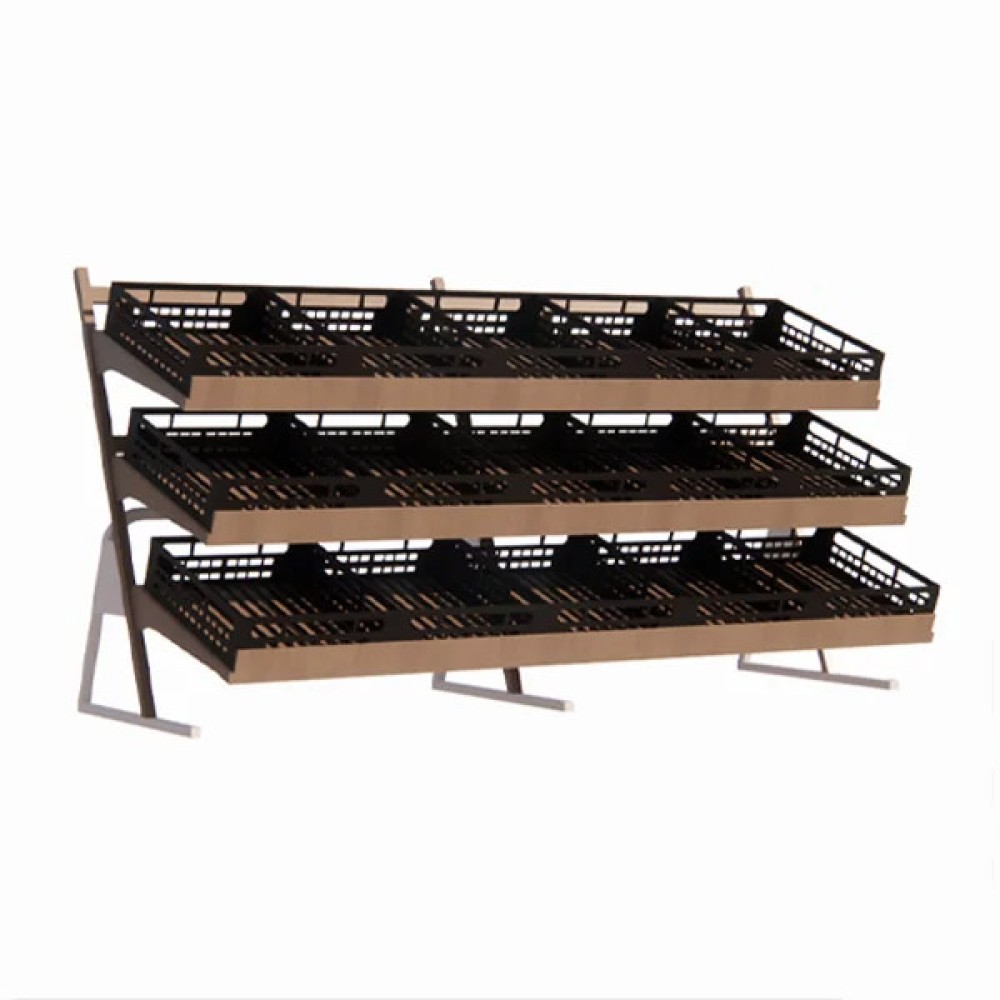 Expositor de Mercado frutas, vegetais, pães