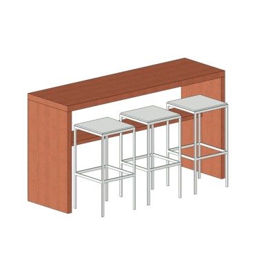 Bancada alta com banquetas