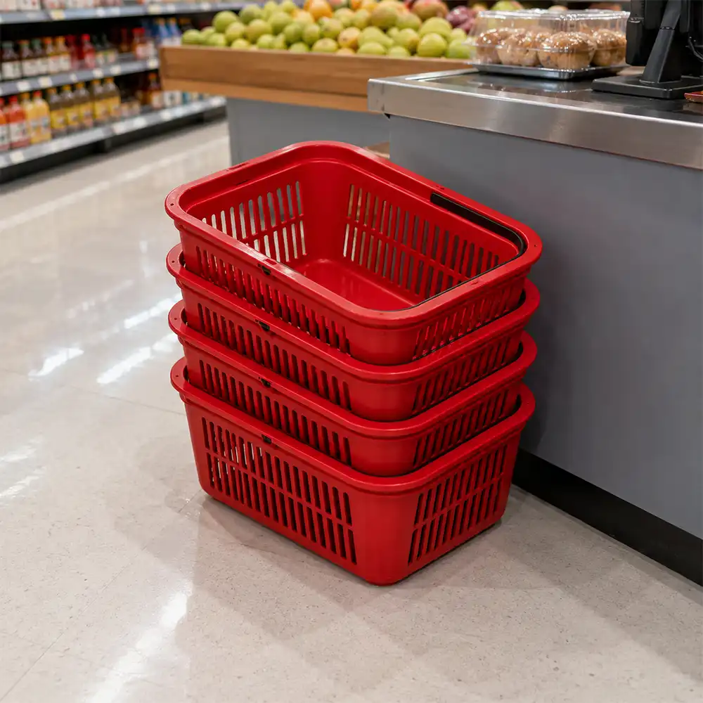 Cesta de Supermercado Vermelha