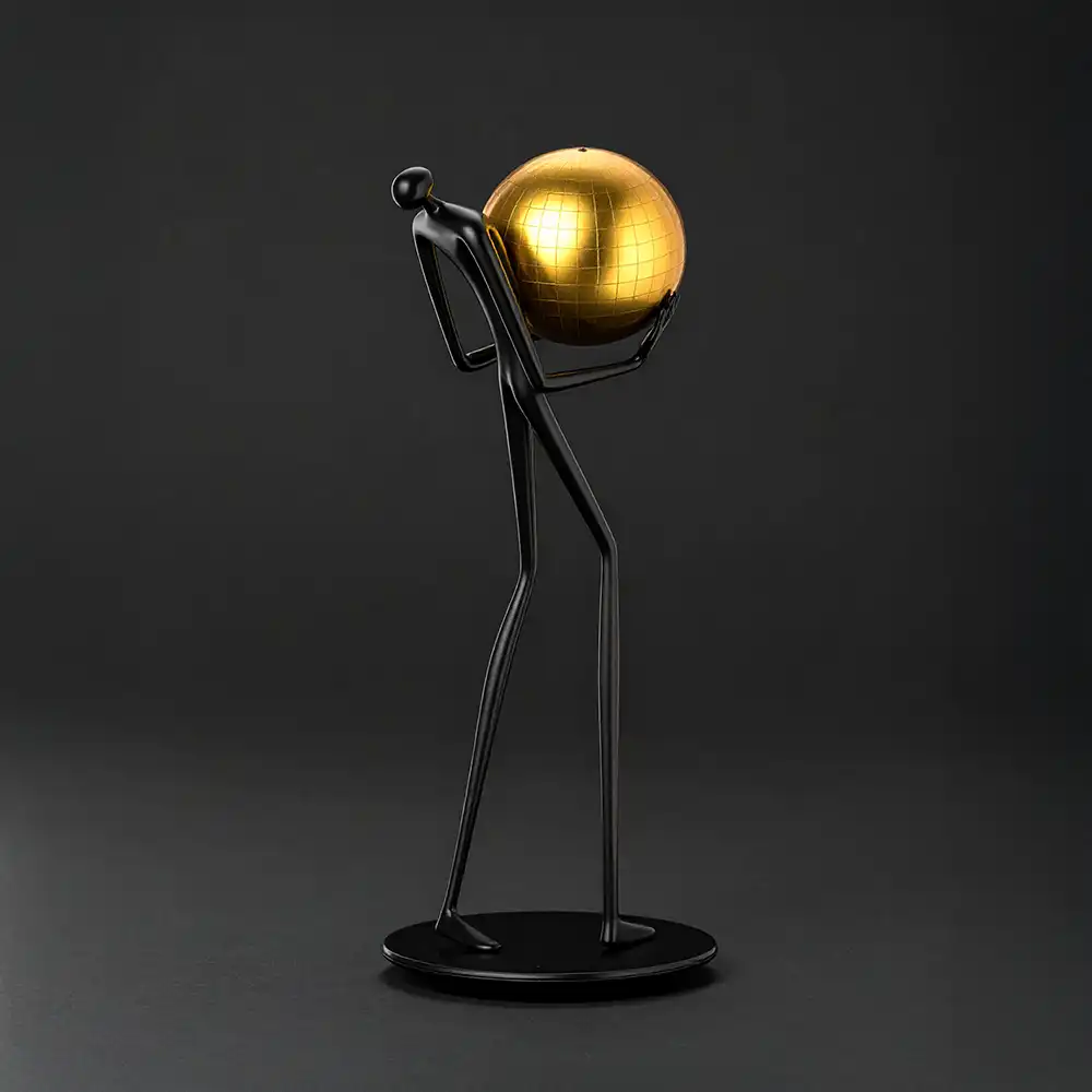 Escultura Homem Globo