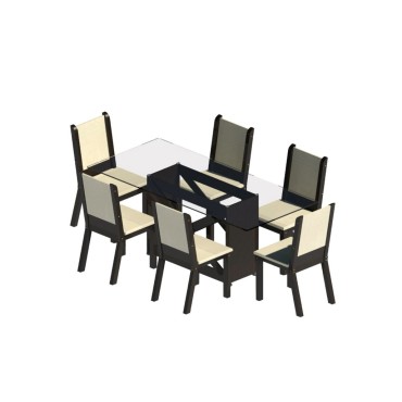 Mesa de Jantar 8 Lugares Tabaco