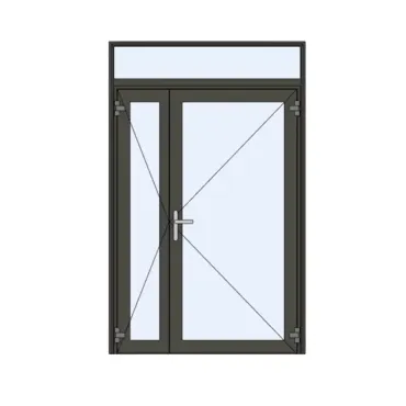 Porta Dupla de vidro com bandeira Aluprof
