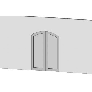 Porta Dupla em Arco com vidro panorâmico