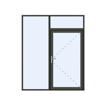 Porta com janelas em aluminio e vidro AluProof