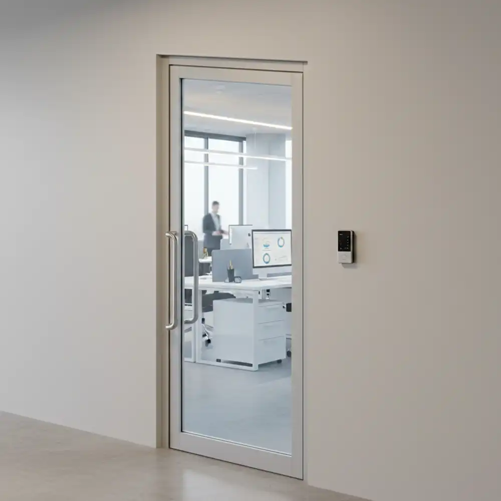Porta simples de giro de vidro Paramétrica