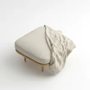 Pufe elegante com manta