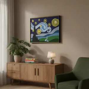 Quadro Van Gogh Noite Estrelada