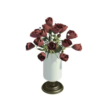 Vaso clássico com rosas vermelhas