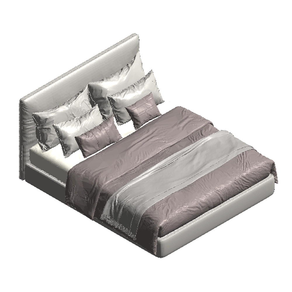 Cama de casal com cabeceira almofadada