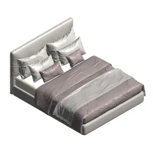 Cama de casal com cabeceira almofadada