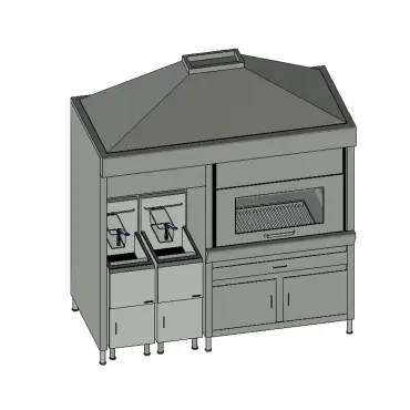 Forno industrial com fritadeira