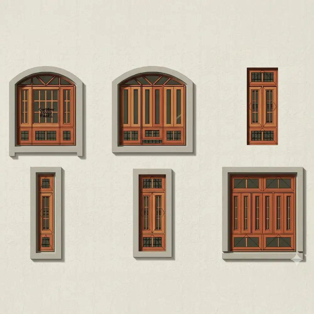 Pack de janelas de madeira