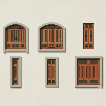 Pack de janelas de madeira