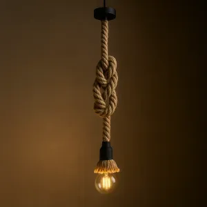 Pendente de corda com dois nós