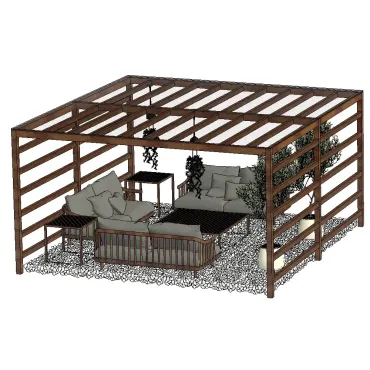 Ambiente Externo com Pérgola de Madeira