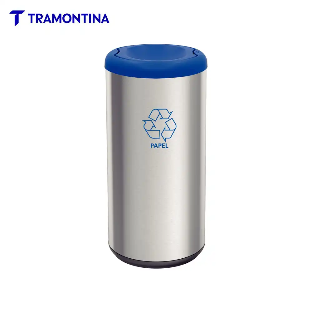 Lixeira Inox Tramontina Piemonte Azul