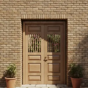 Porta de madeira decorada