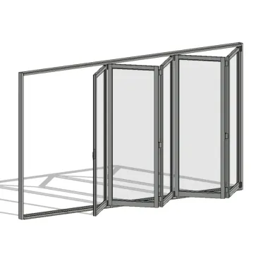 Porta Sanfonada 5 Folhas de Vidro