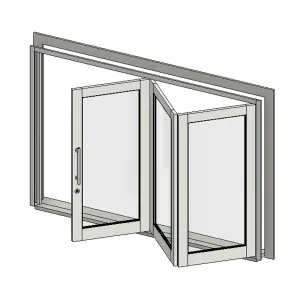 Porta Sanfonada 3 folhas de vidro