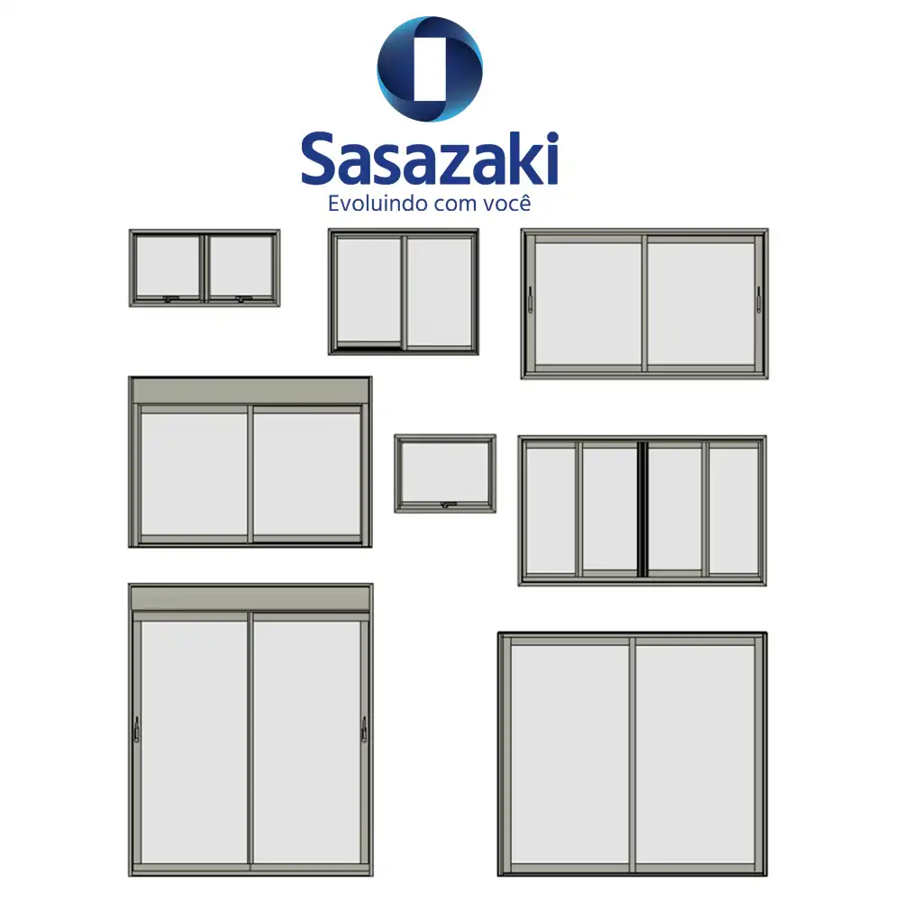Pack de Janelas e Portas de Alumínio Sasazaki