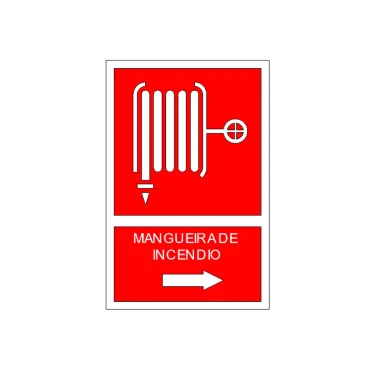 Placa de sinalização Mangueira de Incêndio