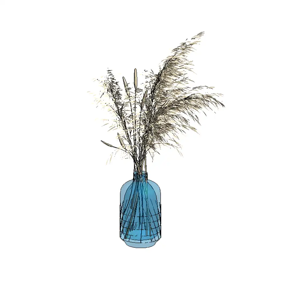 Vaso com capim dos Pampas