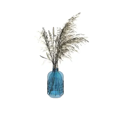 Vaso com capim dos Pampas
