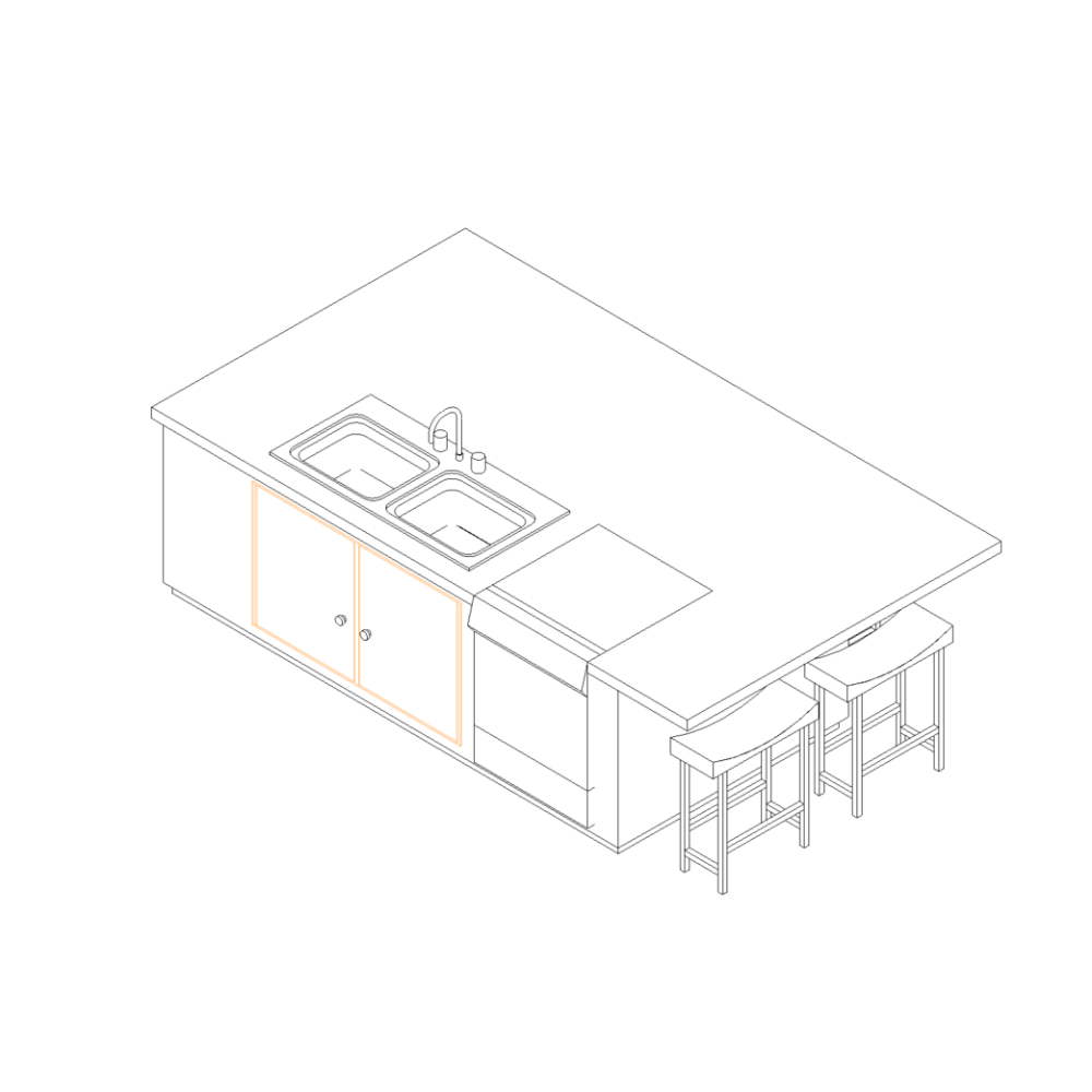 Ilha de Cozinha com  pia e lava louças