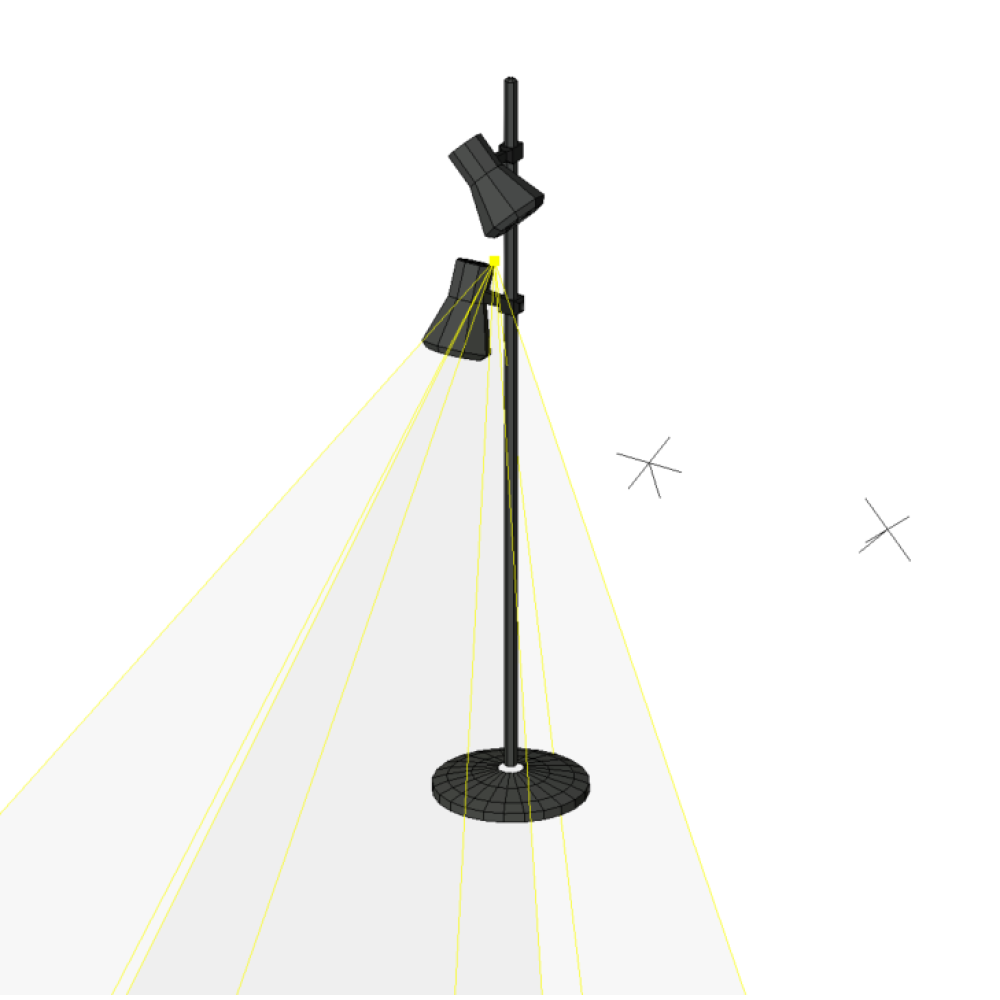 Luminária de piso com 2 spots