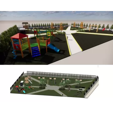 Praça com Playground e academia