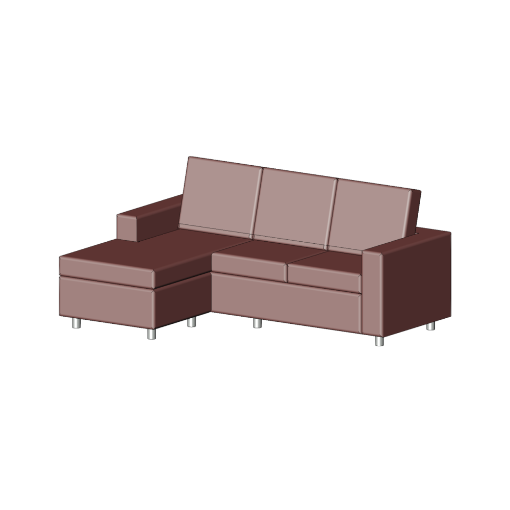 Sofá compacto com chaise