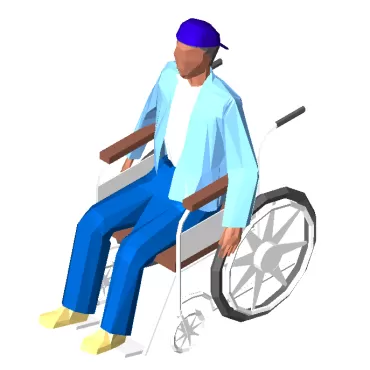 Homem em cadeira de rodas