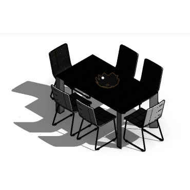 Mesa de Jantar Moderna em Preto