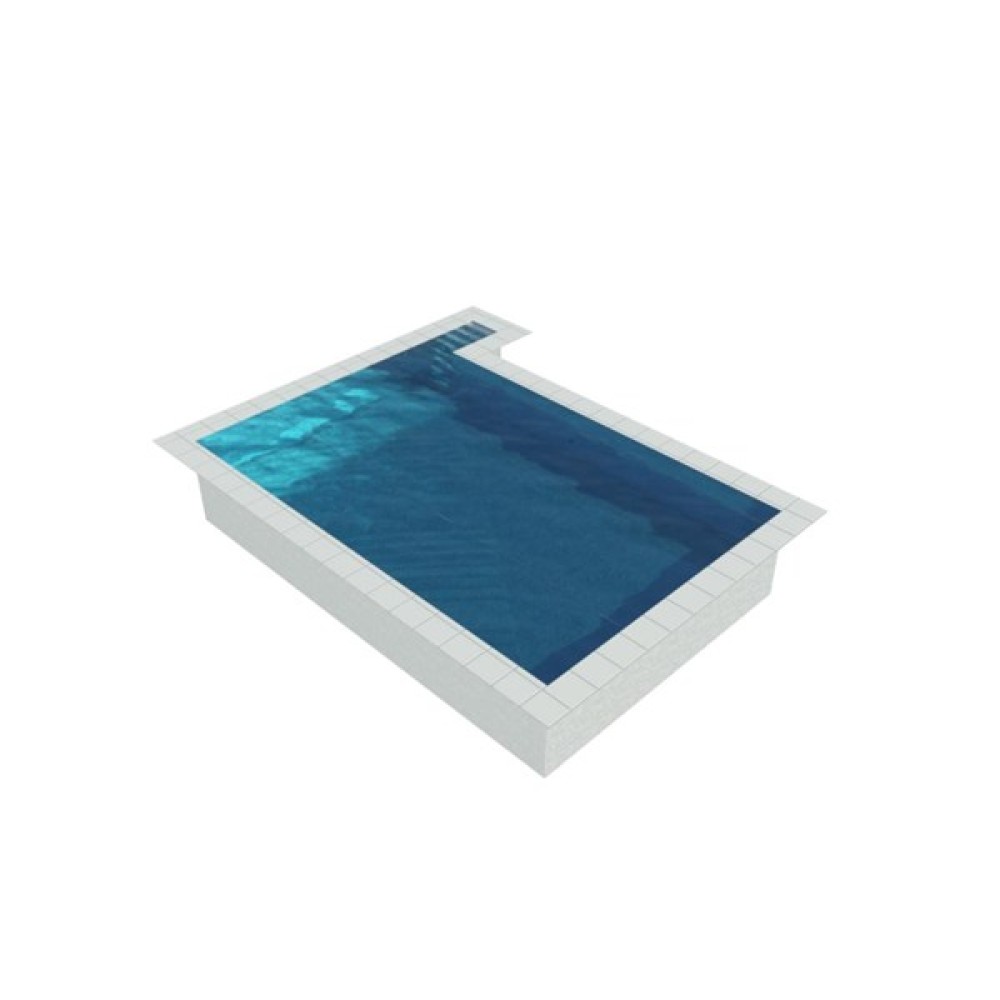 Piscina retangular detalhe escada