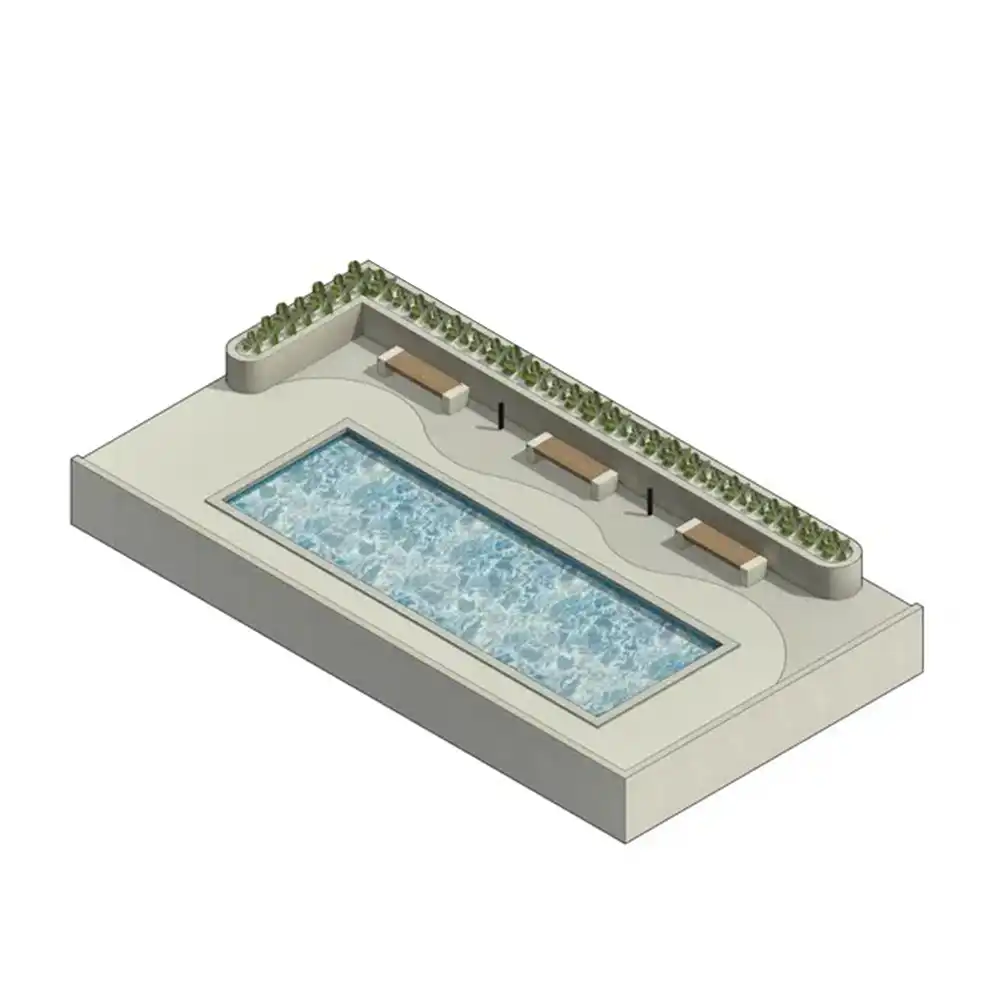 Piscina com área de descanso