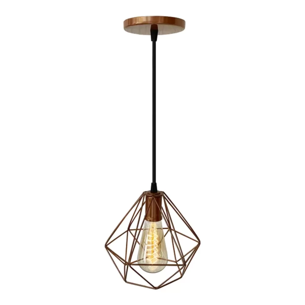 Luminária Pendente Diamante Aramada