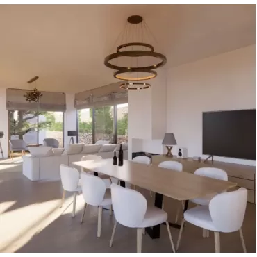 Luminária pendente círculos LED
