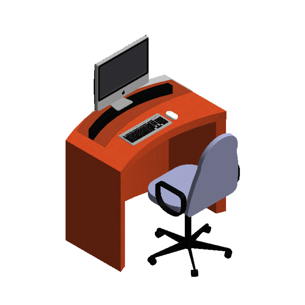 Estação de trabalho com mesa e cadeira