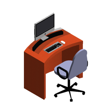 Estação de trabalho com mesa e cadeira