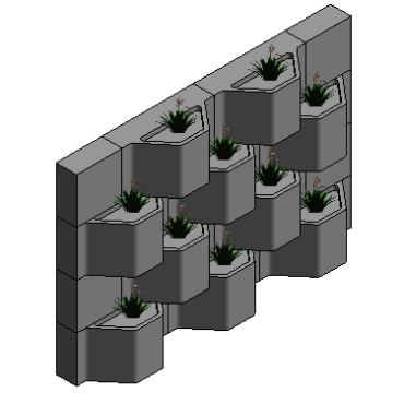 Jardineira vertical de concreto