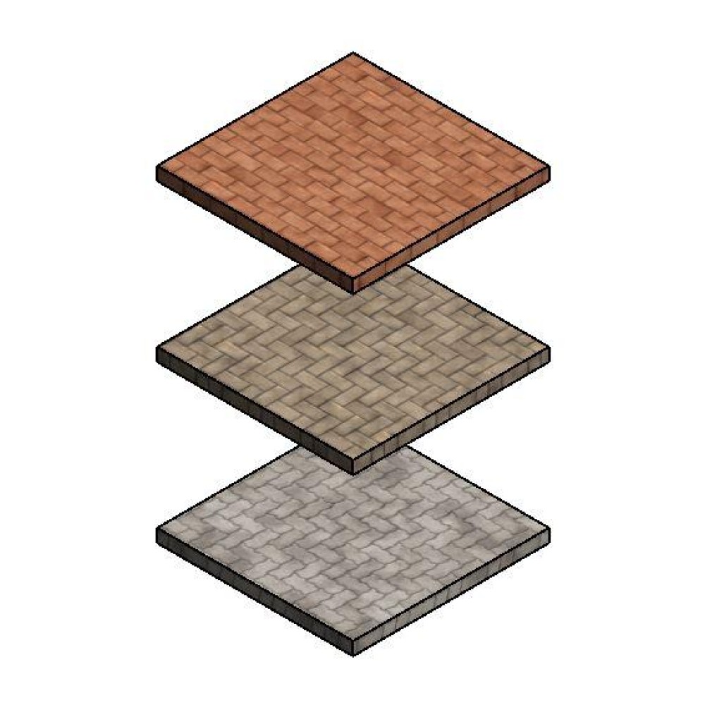 Pack de Pavers - 16 faces, natural e terracota