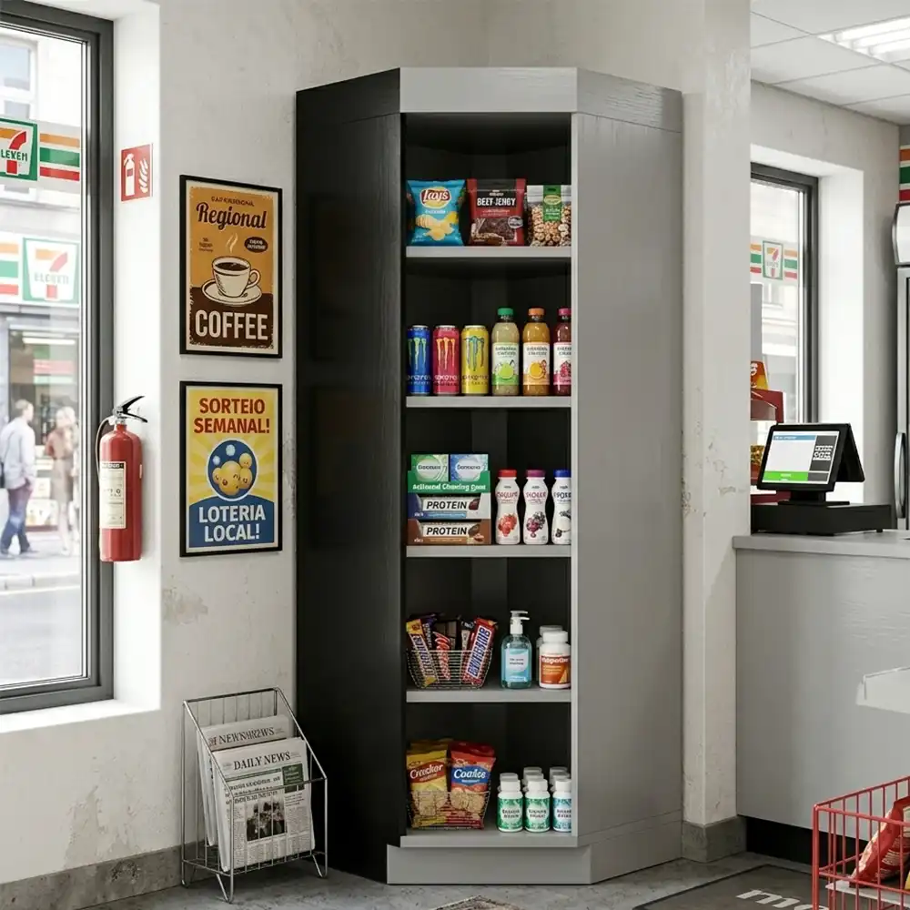 Expositor de Produtos em Canto