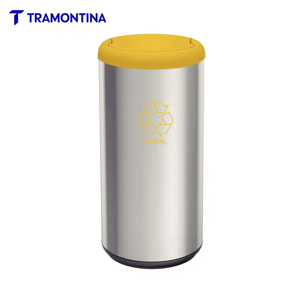 Lixeira Inox Tramontina Piemonte Amarela
