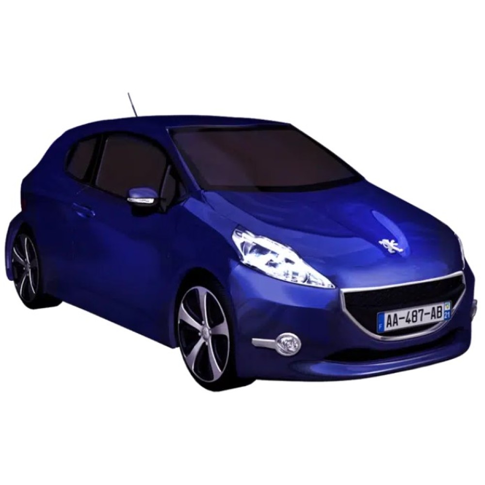 Carro azul Peugeot 208